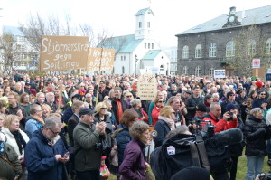 Mótmæli á Austurvelli